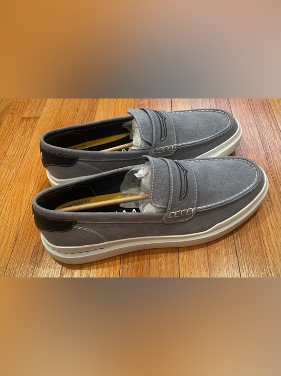 Cole Haan Grand Pro Rally Men\'s Gray Blue Canvas Penny Loafers - Casual Slip-On main image 2